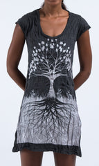 Sure Design Women's Tree of Life Dress Silver on Black