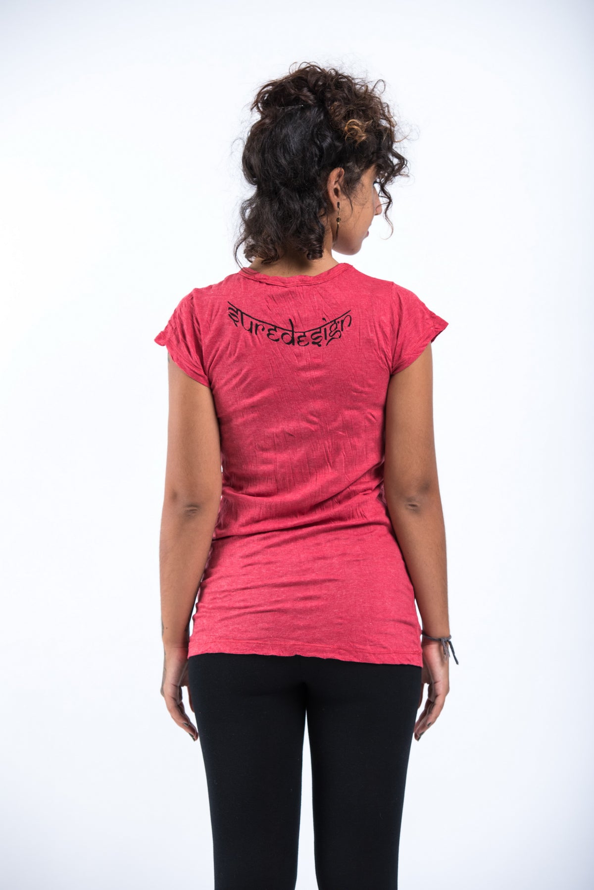 Sure Design Women's Chakra Fractal T-Shirt Red