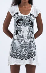 Sure Design Women's Batman Ganesh Dress White