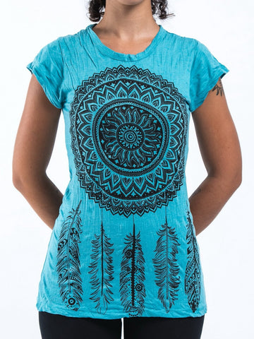 Sure Design Women's Dreamcatcher T-Shirt Turquoise