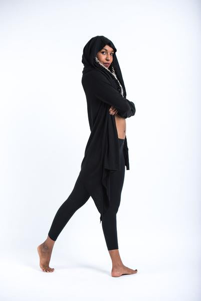 Hooded Cardigan in Black