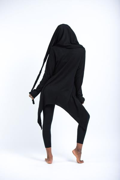 Hooded Cardigan in Black