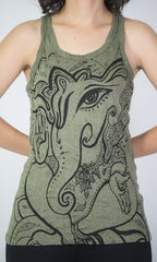 Sure Design Women's Cute Ganesh Tank Top Green