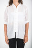 Unisex Long Sleeve Cotton Yoga Shirt with Chinese Collar in White