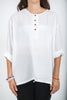 Unisex Long Sleeve Cotton Yoga Shirt with Coconut Shell Buttons in White