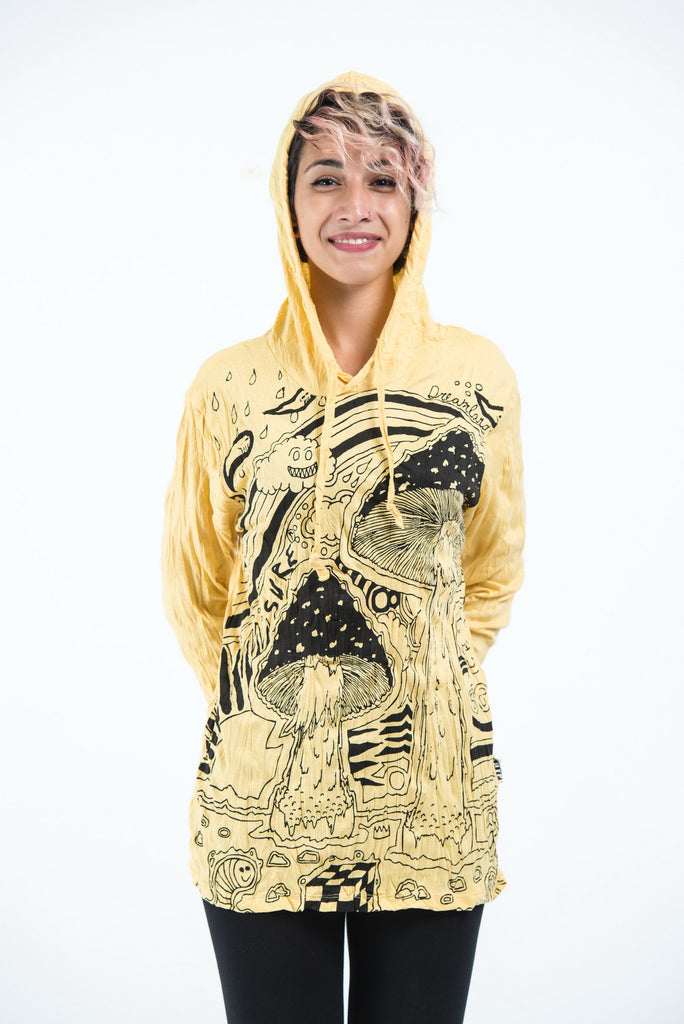 Sure Design Unisex Magic Mushroom Hoodie Yellow Sure Design Wholesale