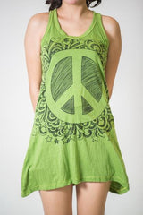 Sure Design Women's Peace Tank Dress Lime