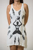 Sure Design Women's Yin Yang Yoga Tank Dress White