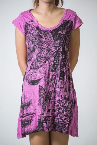 Sure Design Women's Butterfly Buddha Dress Pink
