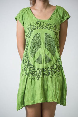 Sure Design Women's Peace Sign Dress Lime