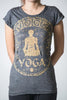 Sure Design Women's Infinitee Yoga Stamp T-Shirt Gold on Black