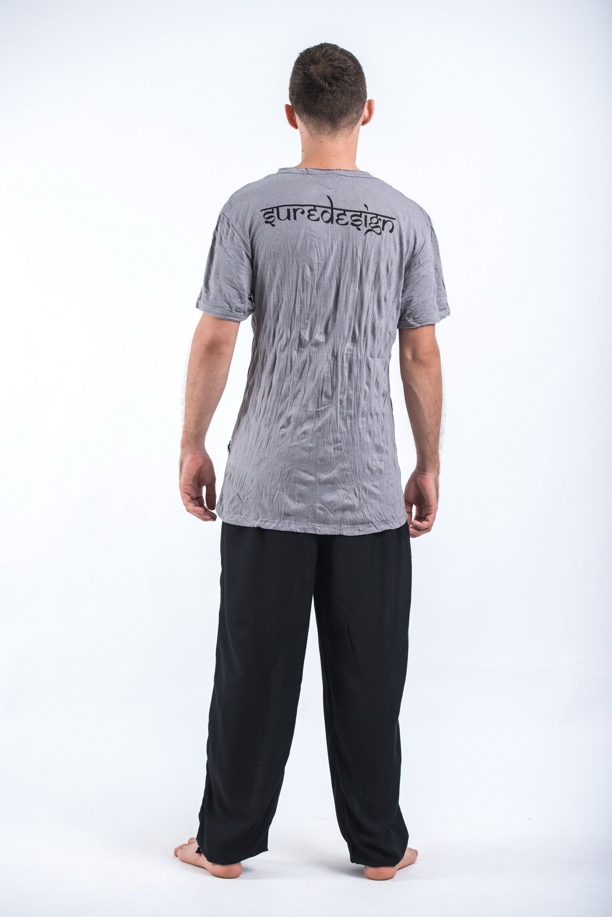 Sure Design Mens Muay Thai Fighting T-Shirt Gray