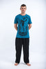 Sure Design Mens Muay Thai Flying Knee T-Shirt Denim Blue