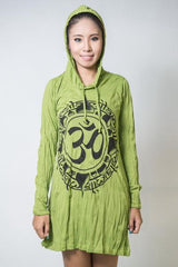 Sure Design Women's Infinitee Ohm Hoodie Dress Lime