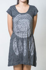 Sure Design Women's Dreamcatcher Dress Silver on Black