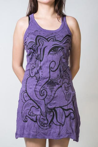 Sure Design Women's Cute Ganesha Tank Dress Purple