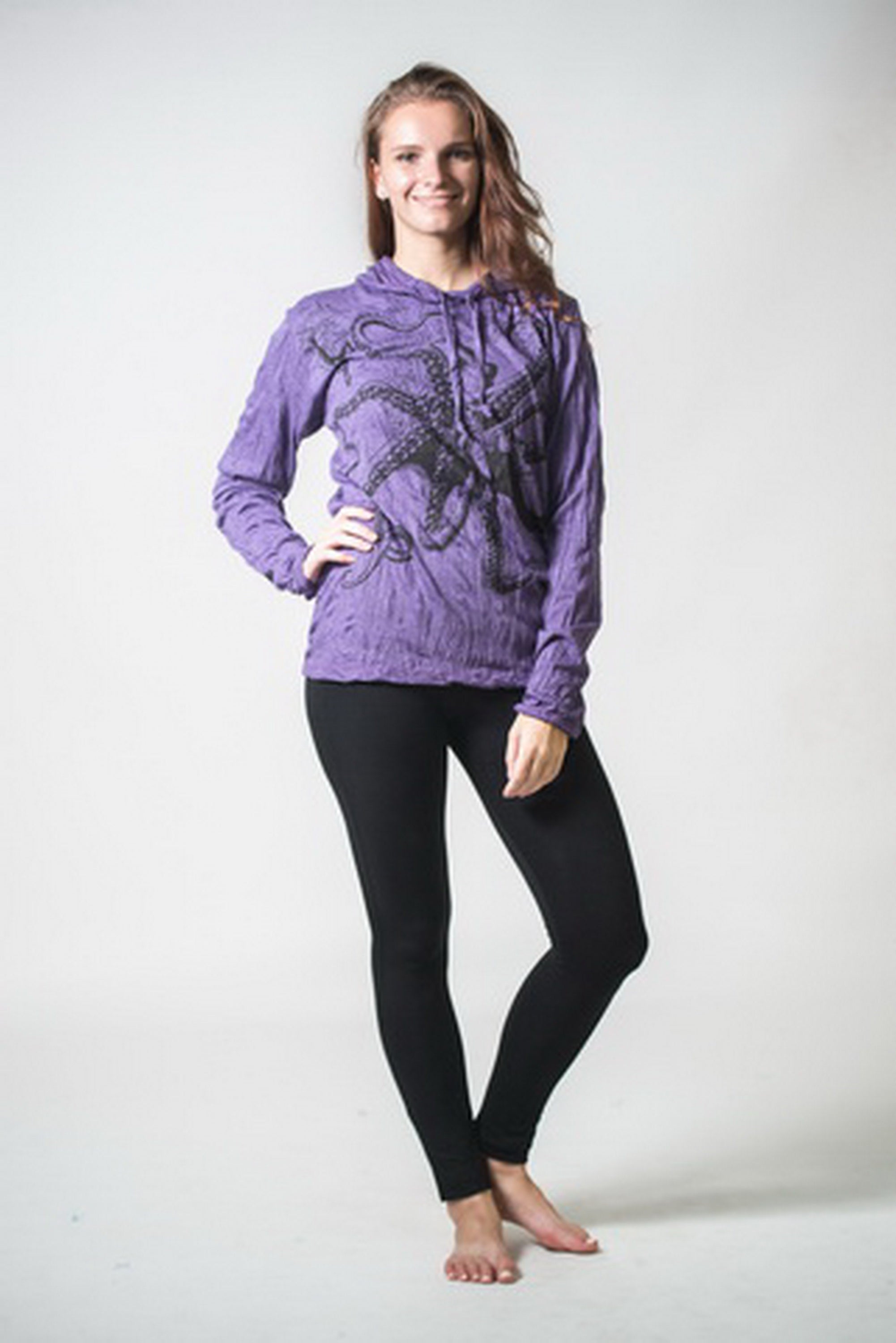 Sure Design Unisex Octopus Hoodie Purple