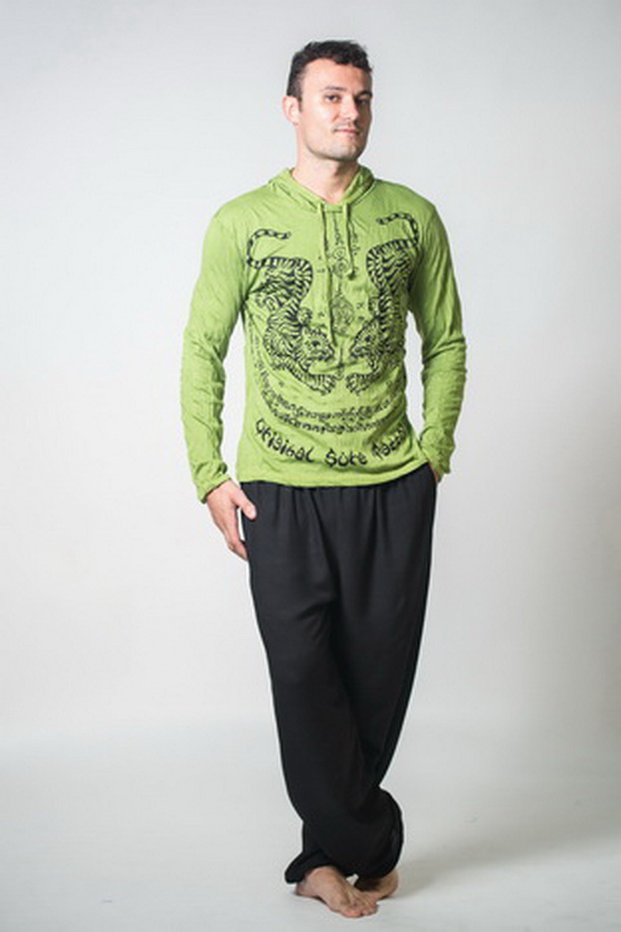Sure Design Unisex Thai Tattoo Hoodie Lime