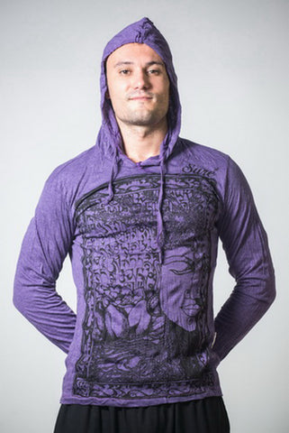 Sure Design Unisex Sanskrit Buddha Hoodie Purple
