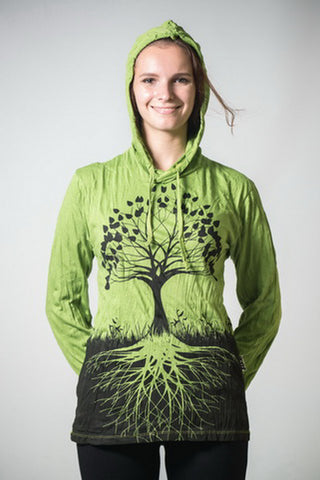 Sure Design Unisex Tree of Life Hoodie Lime