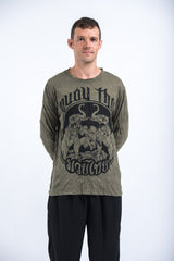Sure Design Unisex Muay Thai Fighting Long Sleeve Shirt Green