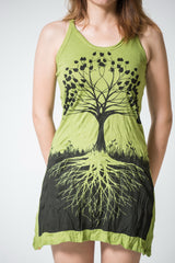 Sure Design Women's Tree Of Life Tank Dress Lime