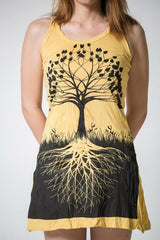 Sure Design Women's Tree Of Life Tank Dress Yellow