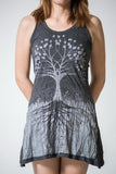 Wholesale Sure Design Women's Tree Of Life Tank Dress Silver on Black - $10.00
