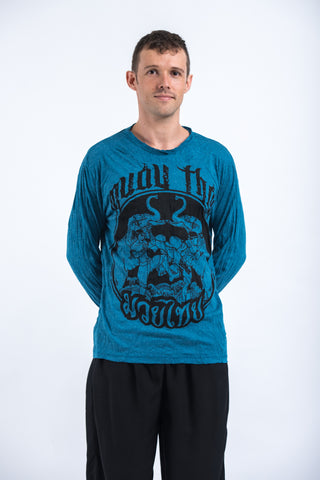 Sure Design Unisex Muay Thai Fighting Long Sleeve T-Shirt Denim Blue