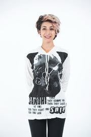 Sure Design Unisex Gandhi Hoodie White
