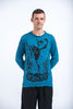 Sure Design Unisex Muay Thai Flying Knee Long Sleeve T-Shirt Denim Blue