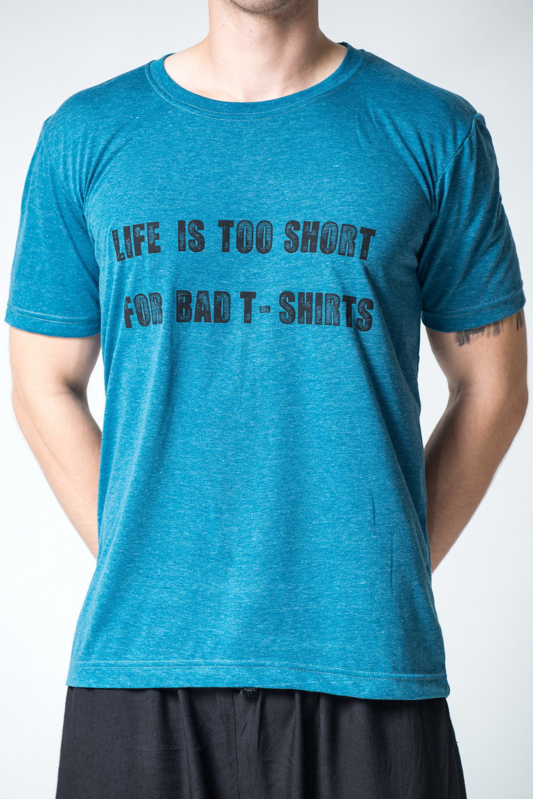 Men s Life Is Too Short T Shirt Blue