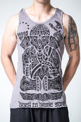 Sure Design Men's Tattoo Ganesh Tank Top Gray
