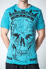 Sure Design Men's Crow Skull T-Shirt Turquoise