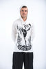 Sure Design Unisex Muay Thai Flying Knee Hoodie White