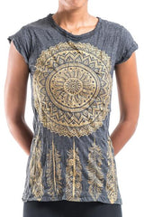 Sure Design Women's Dreamcatcher T-Shirt Gold on Black