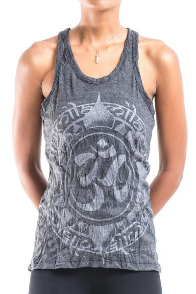 Sure Design Women's Infinitee Ohm Tank Top Silver on Black