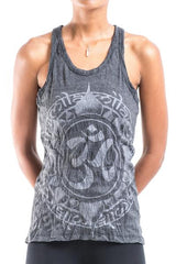 Sure Design Women's Infinitee Ohm Tank Top Silver on Black