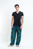 Peacock Eye Unisex Harem Pants in Turquoise