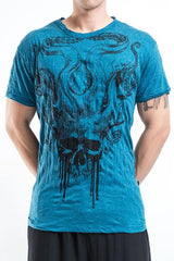 Sure Design Men's Hell Skull T-Shirt Denim Blue