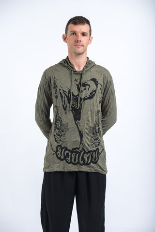 Sure Design Unisex Muay Thai Flying Knee Hoodie Green