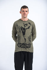 Sure Design Unisex Muay Thai Flying Knee Long Sleeve Shirt Green