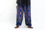 Wholesale Plus Size Peacock Eye Unisex Harem Pants in Blue - $15.50