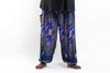 Plus Size Peacock Eye Unisex Harem Pants in Blue