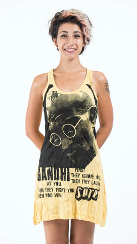 Sure Design Womens Gandhi Tank Dress Yellow
