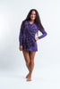 Sure Design Women's Chakra Fractal Hoodie Dress Purple