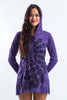 Sure Design Women's Chakra Fractal Hoodie Dress Purple