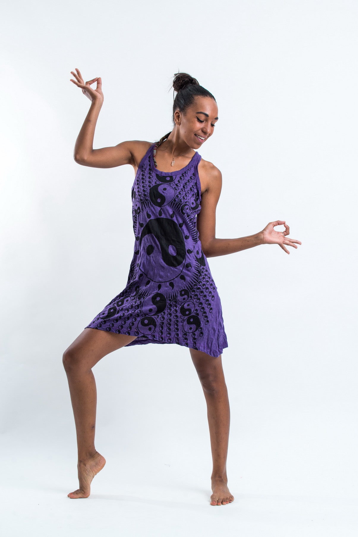 Sure Design Women's Multi Yin Yang Tank Dress Purple
