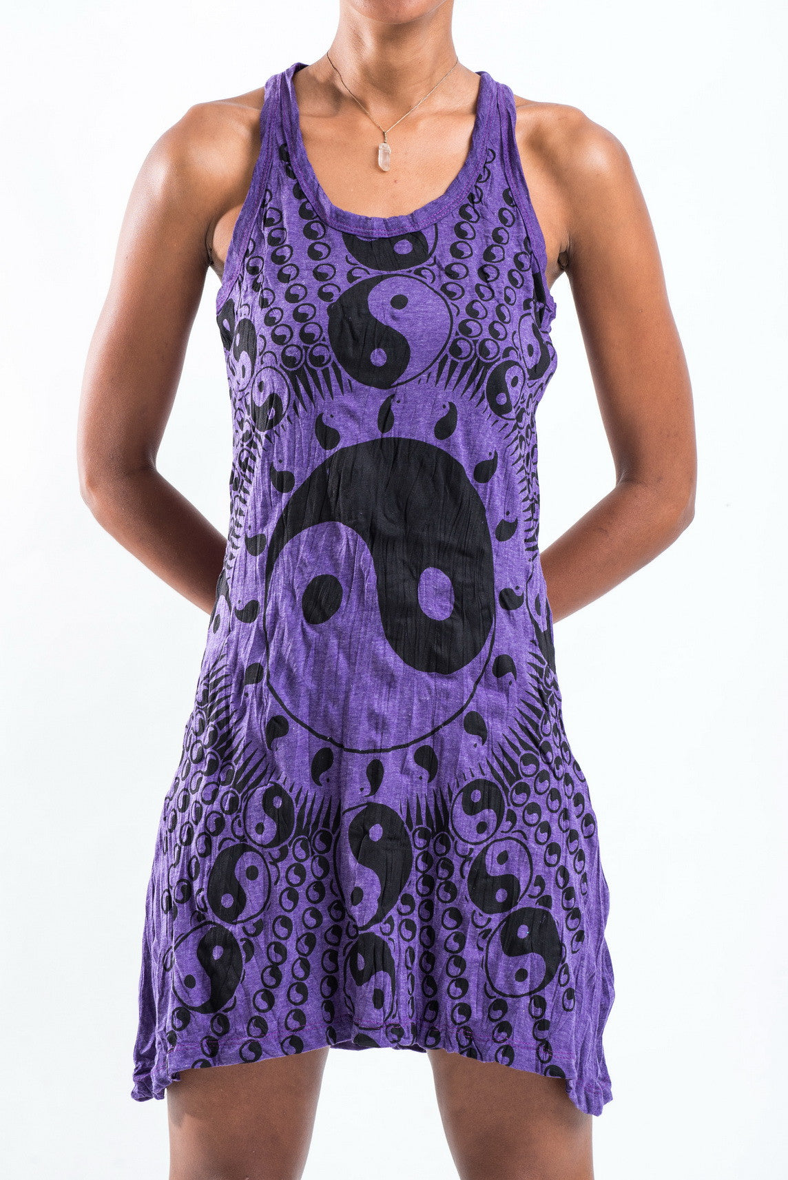 Sure Design Women's Multi Yin Yang Tank Dress Purple