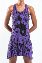Sure Design Women's Multi Yin Yang Tank Dress Purple